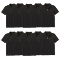 Black (5-Pack) 10 10-Pack School Uniform Tagless Polo Tshirt for Little Boys & Big Boys